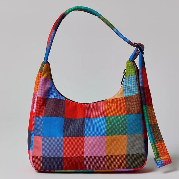 NWT Baggu Mini Nylon Shoulder Bag - Madras - Picture 6 of 7